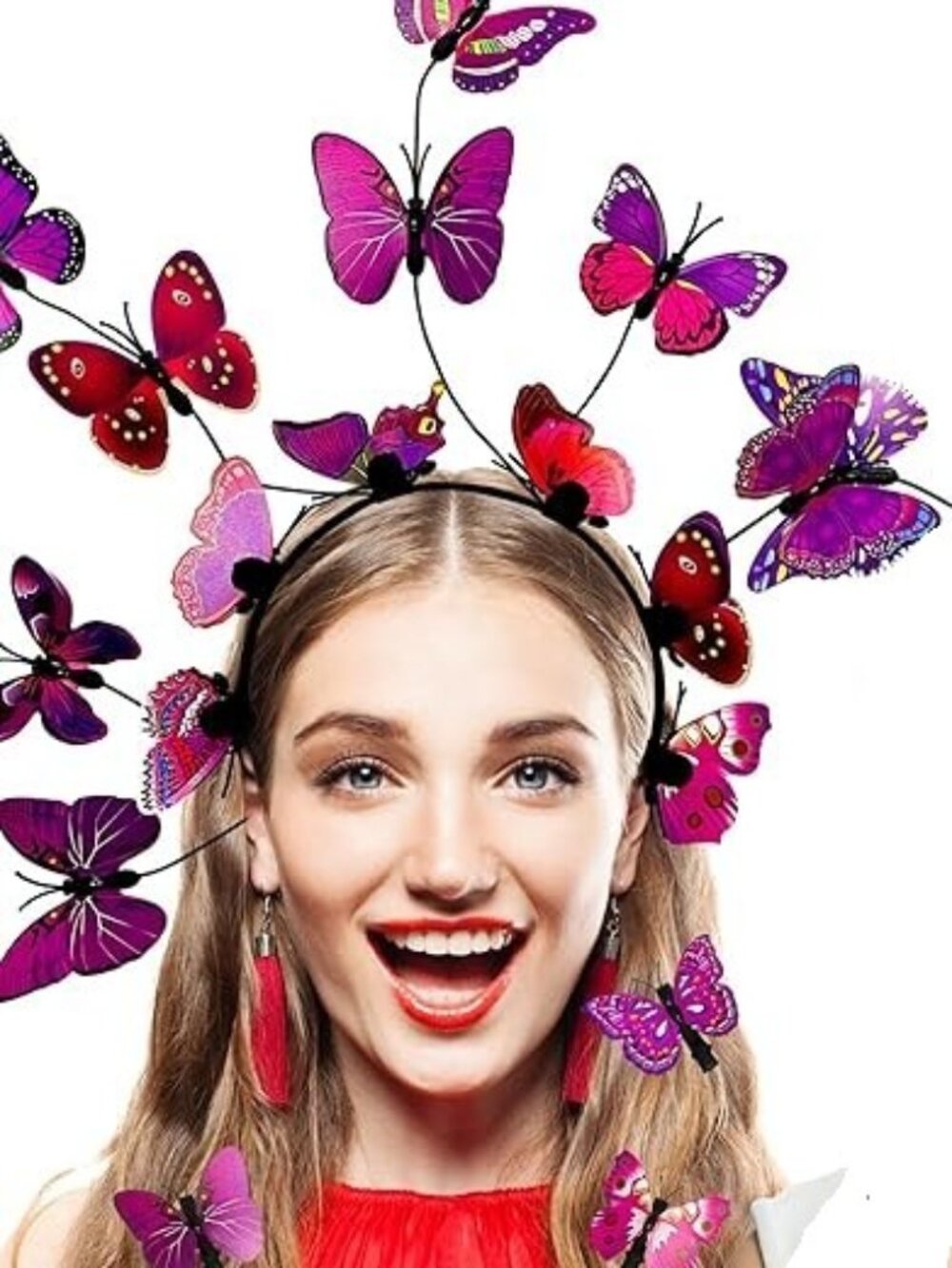 Purple and Pink Butterfly 3D Fascinator Headband and 4 hair clips